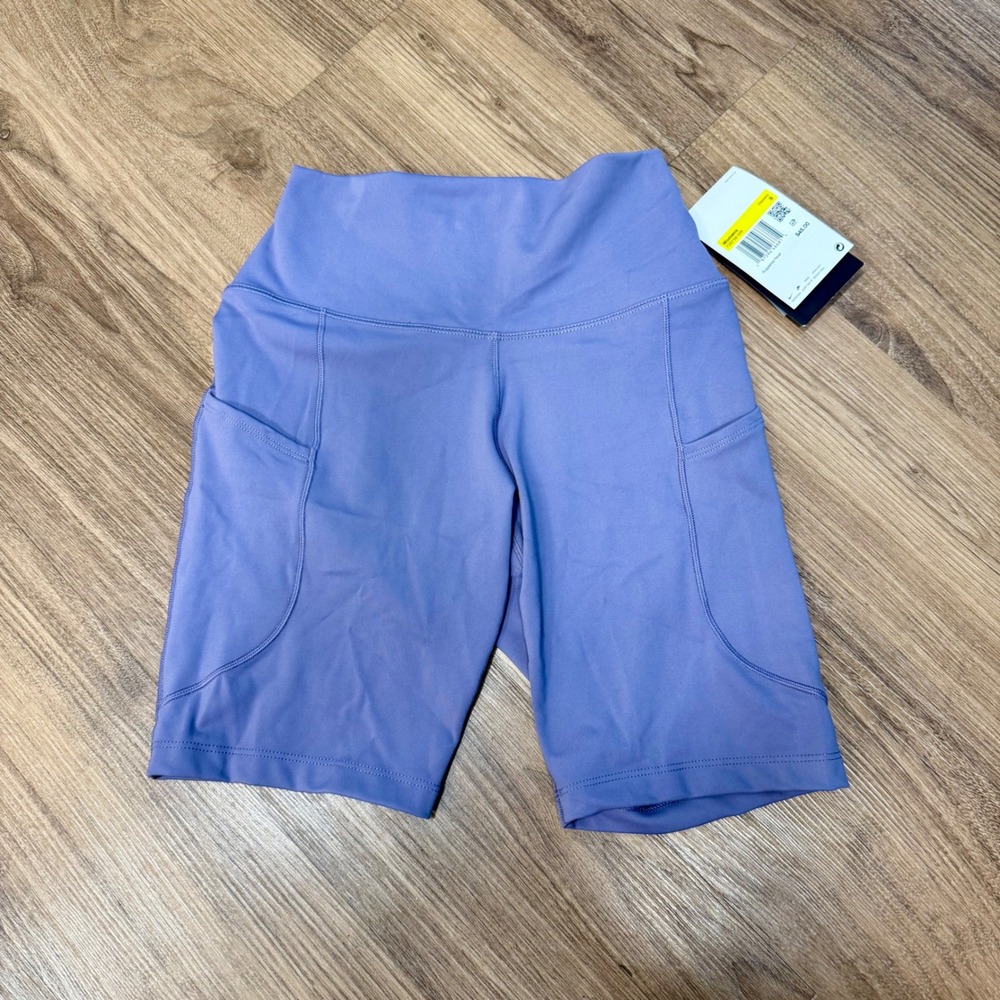 Nike One Dri-FIT Womens High Rise 8 Inch Training Shorts Purple FZ6758-509 S